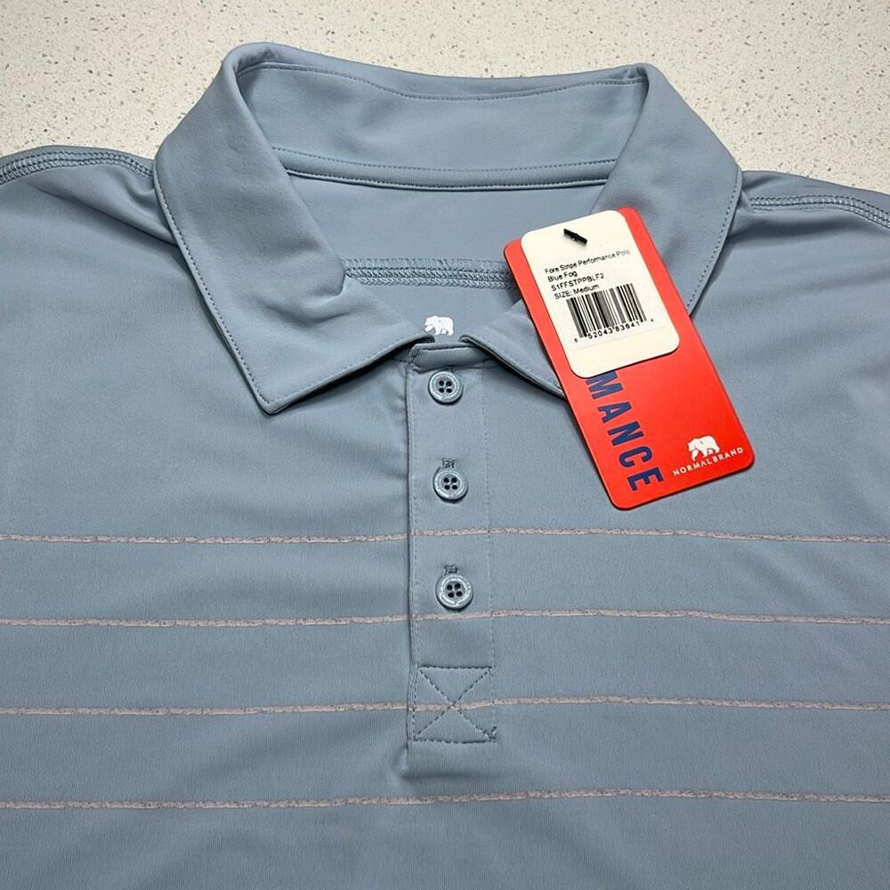NWT The Normal Brand Fore Stripe Performance Polo Mens Large